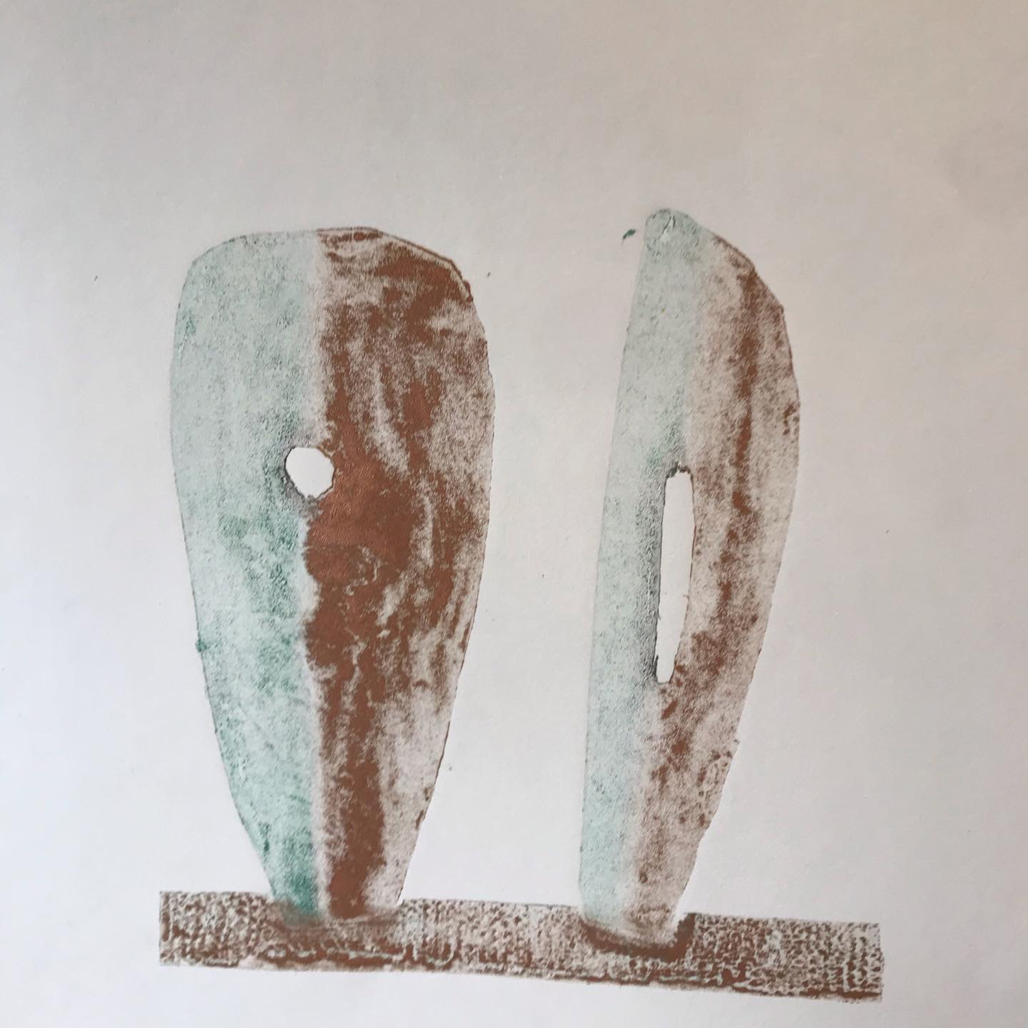 Menhirs Bronze And Verdigris (After-Hepworth) - Tricia Torrington