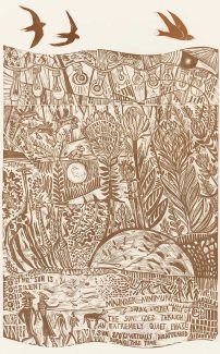 The Sun is Silent. Linocut. 2023 - Anna Alcock